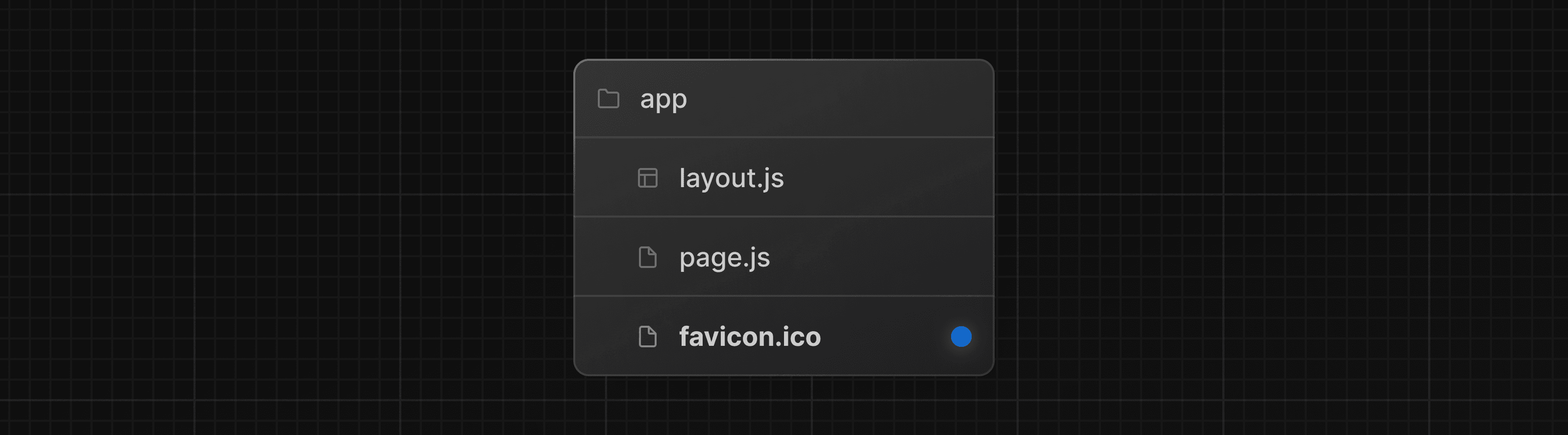 Favicon Special File inside the App Folder with sibling layout and page files