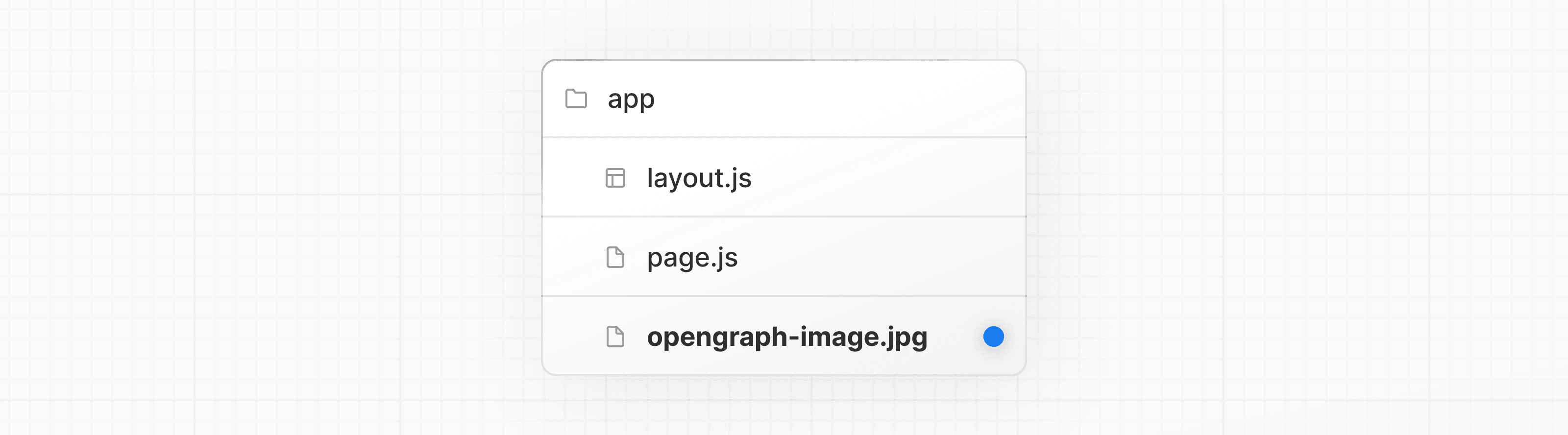 OG image special file inside the App folder with sibling layout and page files